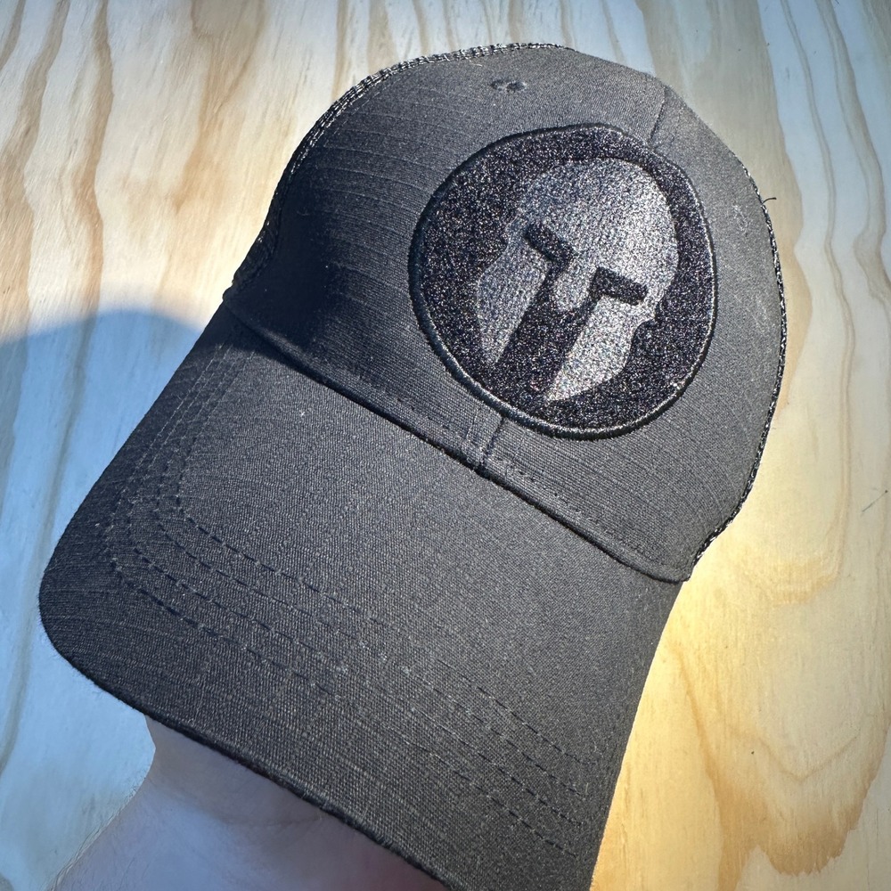 Highland Tactical Men Black Spartan Helmet Mesh Snapback Trucker Hat One Size